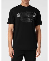 Philipp Plein - Cotton Crew Neck T-Shirt With Tone-On-Tone Logo Print - Lyst