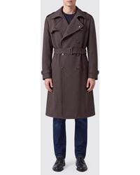 Tagliatore - Double-Breasted Virgin Wool Trench Coat With Waist Belt - Lyst
