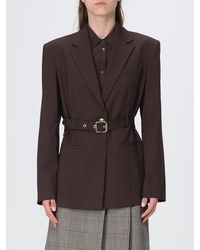 PINKO - Slim Fit Single-Breasted Wool Blend Blazer With Waist Belt - Lyst
