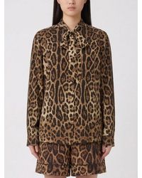 Dolce & Gabbana - Dolce &Amp Gabbana Animal Print Silk Blouse - Lyst