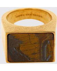 Dries Van Noten - Brass Ring With Rectangular-Cut Natural Stone - Lyst