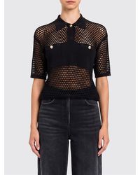 Twinset - Mesh Viscose Polo Shirt - Lyst