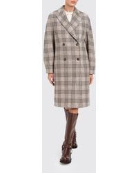 Twinset - Prince Of Wales Check Double-Breasted Coat - Lyst