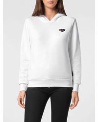 Philipp Plein - Contrast Logo Jersey Hoodie With Pouch Pockets - Lyst