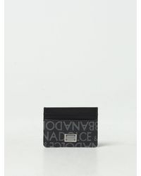 Dolce & Gabbana - Portacarte di credito in pelle e cotone spalmato - Lyst