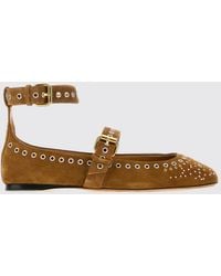Isabel Marant - Ylza Suede Mary Jane Flats With Studs And Eyelets - Lyst