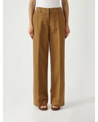 PT Torino - Linen And Cotton Palazzo Trousers - Lyst