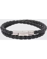 Tod's - Mycolors Braided Calfskin Bracelet With Engraved Logo - Lyst