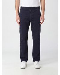 Stone Island - Slim Fit Stretch Cotton Pants With Belt Loops And Slant Pockets - Lyst