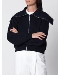 Rohe - Merino Wool Cardigan With Sailor Collar And Zip Closure - Lyst