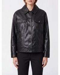 Anine Bing - Calfskin Leather Jacket With Classic Collar And Patch Pockets - Lyst