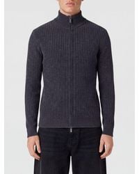 Rrd - Slim Fit Ribbed Velvet Zip-Up Turtleneck Jumper - Lyst