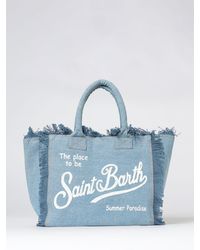 MC2 Saint Barth - Printed Cotton Vanity Bag With Logo - Lyst
