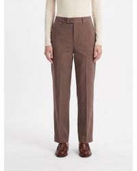 Erika Cavallini Semi Couture - High-Waisted Straight-Leg Pure Virgin Wool Trousers - Lyst