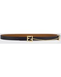 Fendi - Reversible Ff Calfskin Belt - Lyst