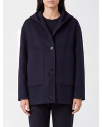 Max Mara - Abrigo Corto De Lana Con Capucha Y Bolsillos De Parche - Lyst