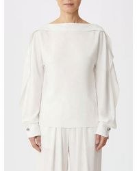 Lanvin - Silk Blend Blouse With Ruffles - Lyst