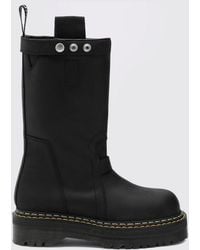 Dr. Martens - Smooth Leather Biker Boots With Lug Sole - Lyst