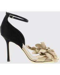 Jimmy Choo - Coko Satin Sandals With High Stiletto Heel And Flower - Lyst