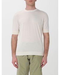 PT Torino - Short-Sleeved Crew-Neck Cotton Sweater With Ribbed Trims - Lyst
