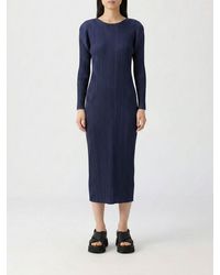 Pleats Please Issey Miyake - Pleated Polyester Dress - Lyst