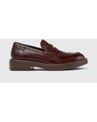Camper - Twins Leather Loafer With Brogue Pattern - Lyst