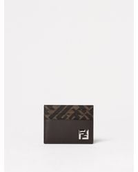 Fendi - Portacarte Di Credito Ff Squared - Lyst
