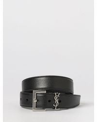 Saint Laurent - Cassandre Gürtel Aus Genarbtem Leder - Lyst