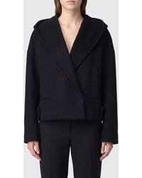 Sportmax - Hooded Double-Breasted Wool Pea Coat With Shawl Collar - Lyst