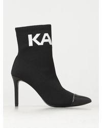 KARL LAGERFELD - Flat Ankle Boots - Lyst