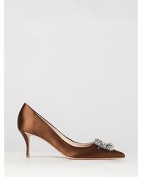 Roger Vivier - Efflorescence Satin Court Shoes With Jewel Buckle And Mid Heel - Lyst