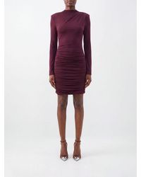 ROTATE BIRGER CHRISTENSEN - Draped Jersey Mini Sheath Dress With Padded Shoulders - Lyst