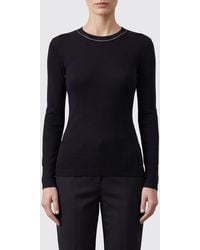 Brunello Cucinelli - Long-Sleeved Cotton T-Shirt With Monili Embroidery - Lyst