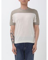 ARMANI EXCHANGE - Two Tone Linen And Cotton Crew Neck Sweater - Lyst