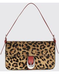 STAUD - Harlow Animal Print Pony Hair Shoulder Bag With Adjustable Handle - Lyst
