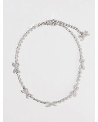 Self-Portrait - Brass Necklace With Set Rhinestones - Lyst