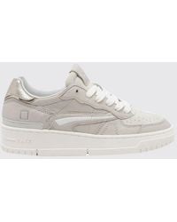 Date - Torneo Bicolor Leather And Fabric Low-Top Sneakers - Lyst