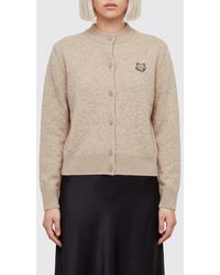 Maison Kitsuné - Maison Kitsun&Eacute Pure Wool Crewneck Cardigan With Chillax Fox Patch - Lyst
