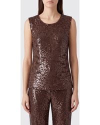 P.A.R.O.S.H. - P.A.R.O.S.H. Sleeveless All-Over Sequin Embellished Top - Lyst