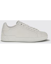Dolce & Gabbana - Dolce &Amp Gabbana Portofino Smooth Calfskin Sneakers With Logo - Lyst