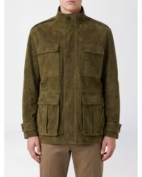 Ferragamo - Suede Lambskin Utility Jacket With High Collar And Patch Pockets - Lyst