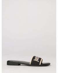 Just Cavalli - Raffia Mules With Embroidered Logo - Lyst