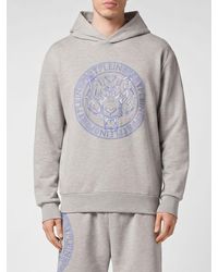 Philipp Plein - Tiger Cotton Hoodie With Contrasting Logo - Lyst