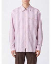 Dries Van Noten - Relaxed Fit Striped Cotton Shirt With Zip Closure - Lyst
