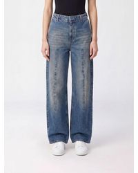 MM6 by Maison Margiela - High-Waisted Wide-Leg Cotton Denim Jeans - Lyst
