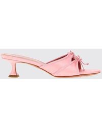 AMINA MUADDI - Animal Print Satin Eleonora Mules - Lyst
