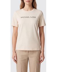 Michael Kors - Cotton Crewneck T-Shirt With Contrasting Front Logo - Lyst