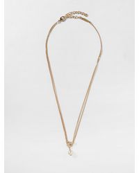 Ferragamo - Brass Necklace With Gancini Pendant - Lyst