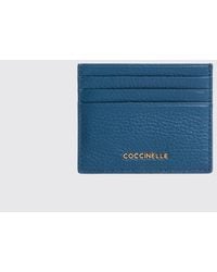 Coccinelle - Metallic Grained Leather Card Holder - Lyst