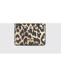 Ganni - Animal Print Recycled Leather Card Holder - Lyst